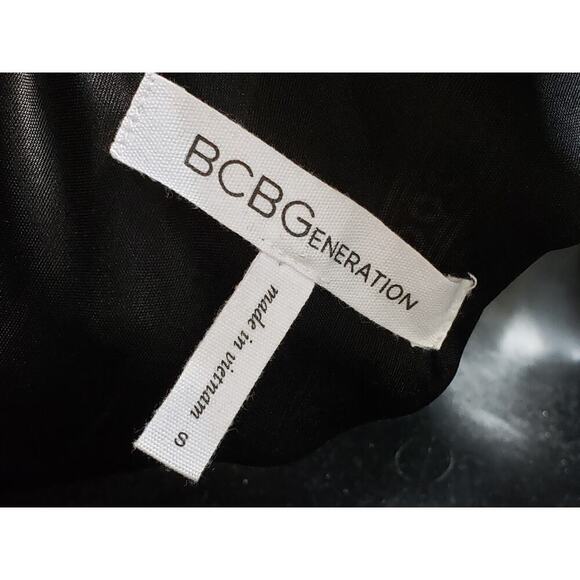 BCBGMAXAZRIA Long Maxi Dress Womens Small Multi Geo Print Pleated Drape Pocket - Picture 3 of 12